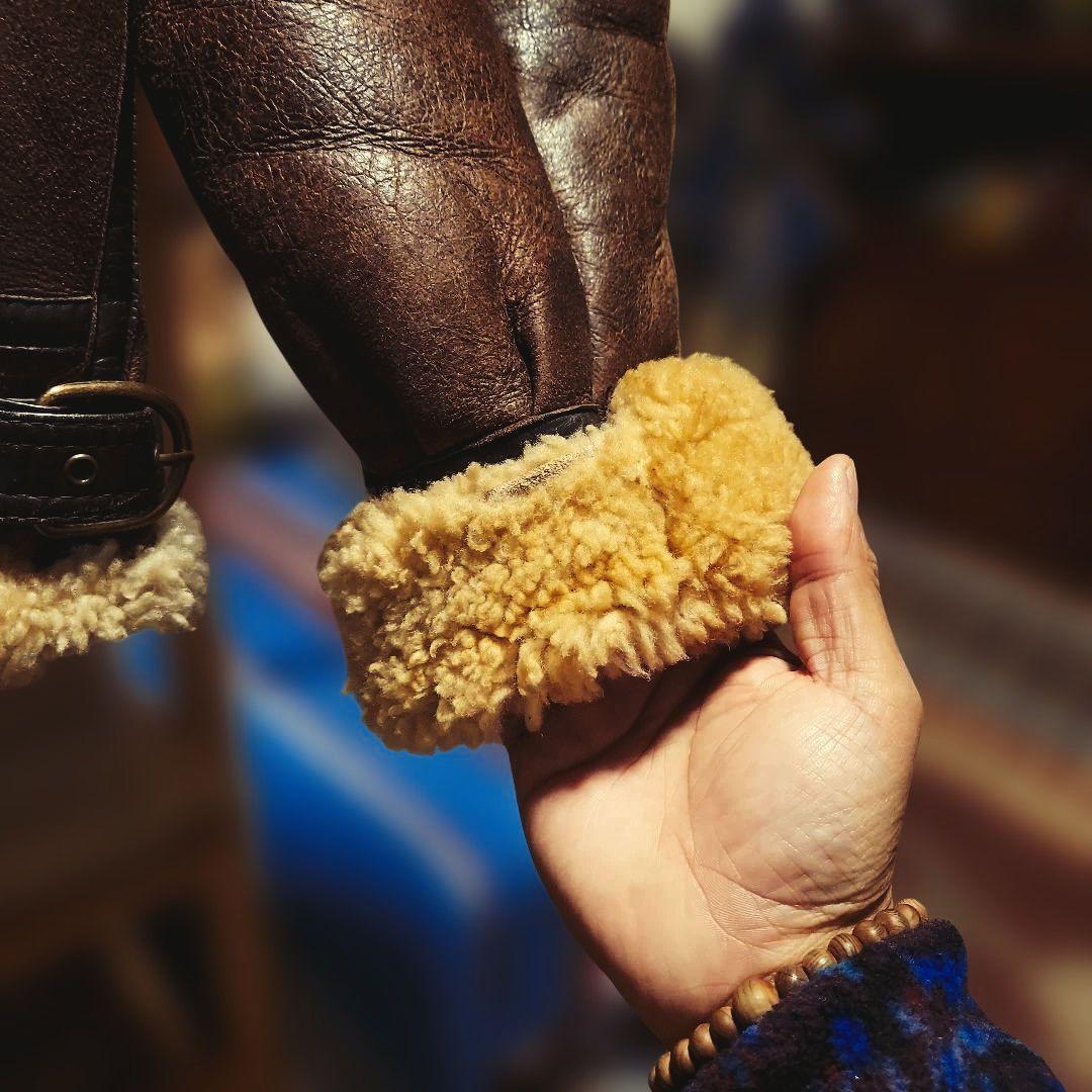 希少 美品 極上 ムートン B-3 本革フライトジャケット 羊革 ヴィンテージ