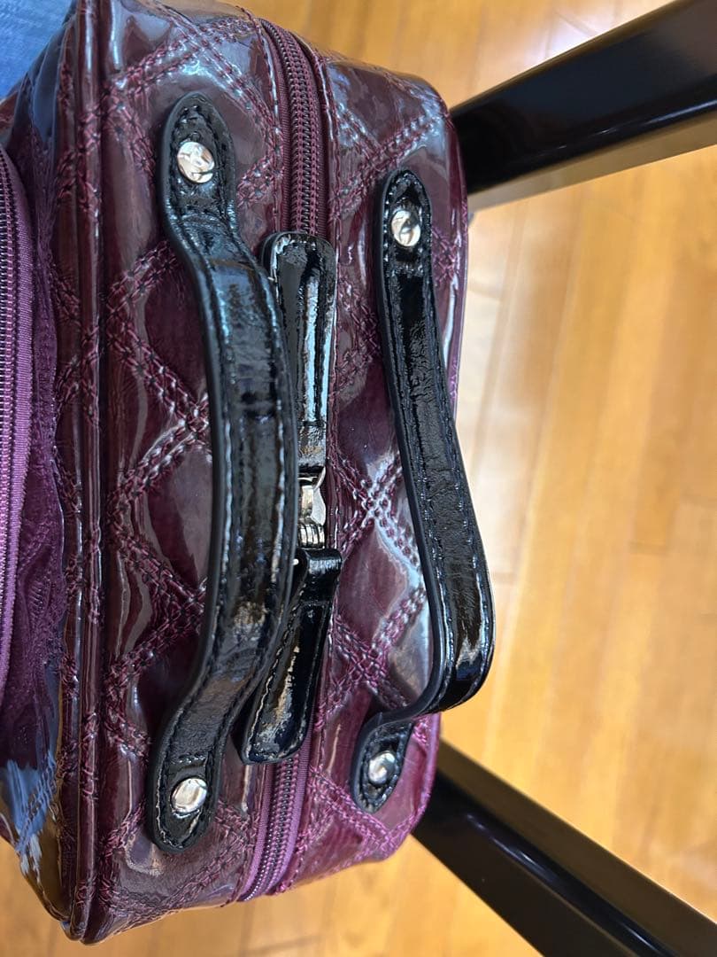 スワニー バーガンディ キルティングバッグとキャリーケース