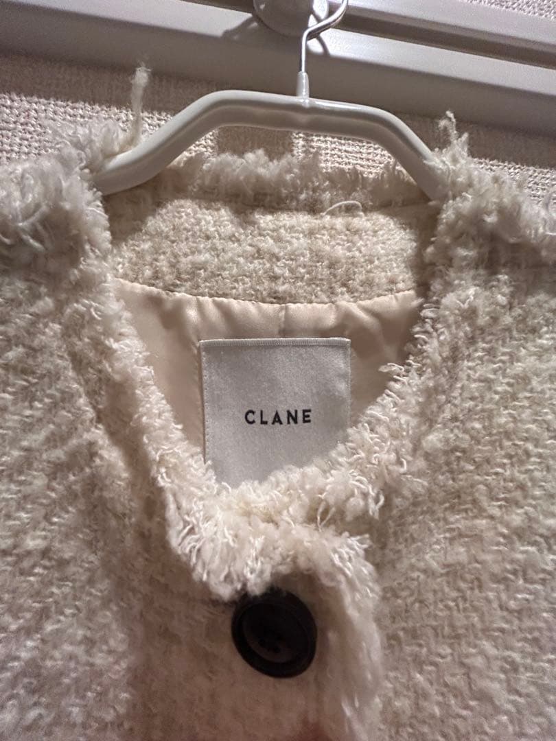 CLANE クラネ　ノーカラーツイードジャケット　サイズ1