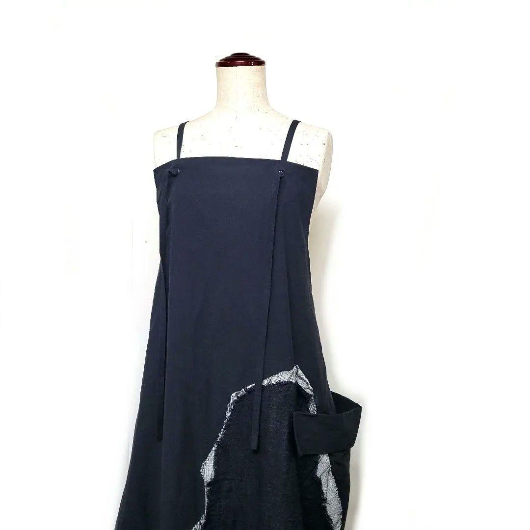 【美品】Y's ワイズ パッチ刺繍 ワンピース ドレス 麻