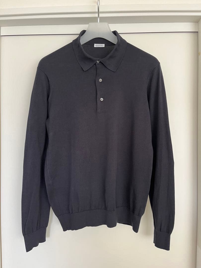 +CLOTHET クロスクローゼット 長袖ニットポロシャツ ネイビー