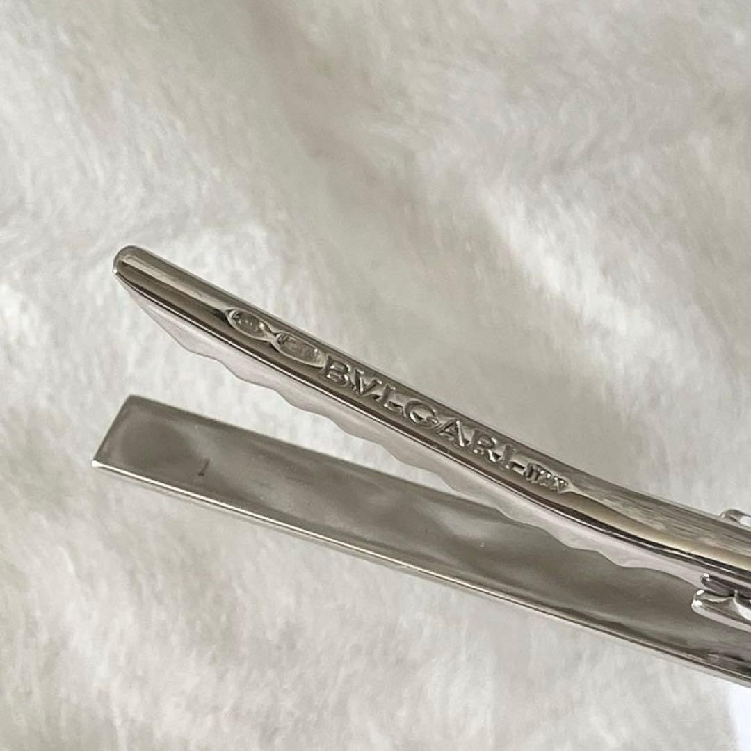 ブルガリ　ネクタイピン　サークルログ　925　シルバー　ロゴ型押し　タイピン