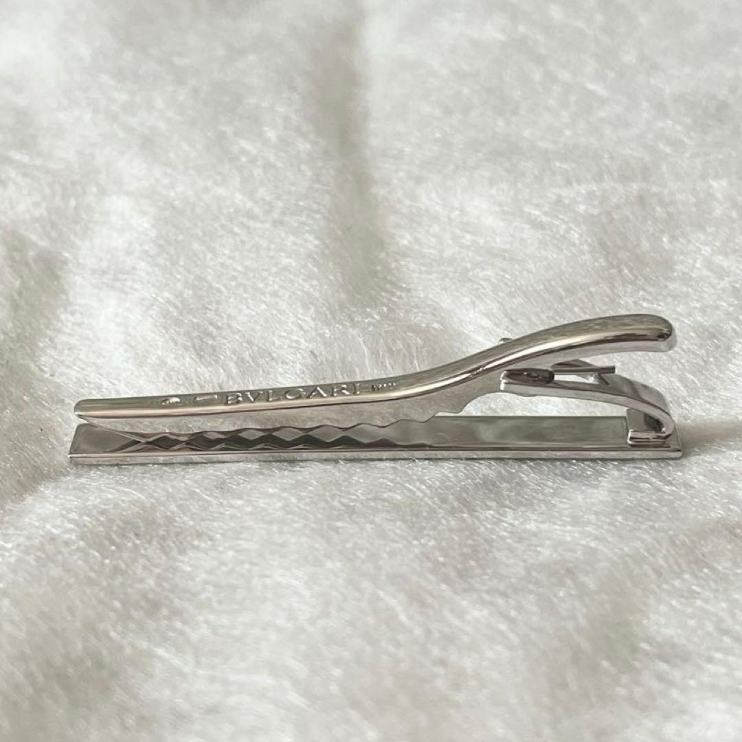 ブルガリ　ネクタイピン　サークルログ　925　シルバー　ロゴ型押し　タイピン
