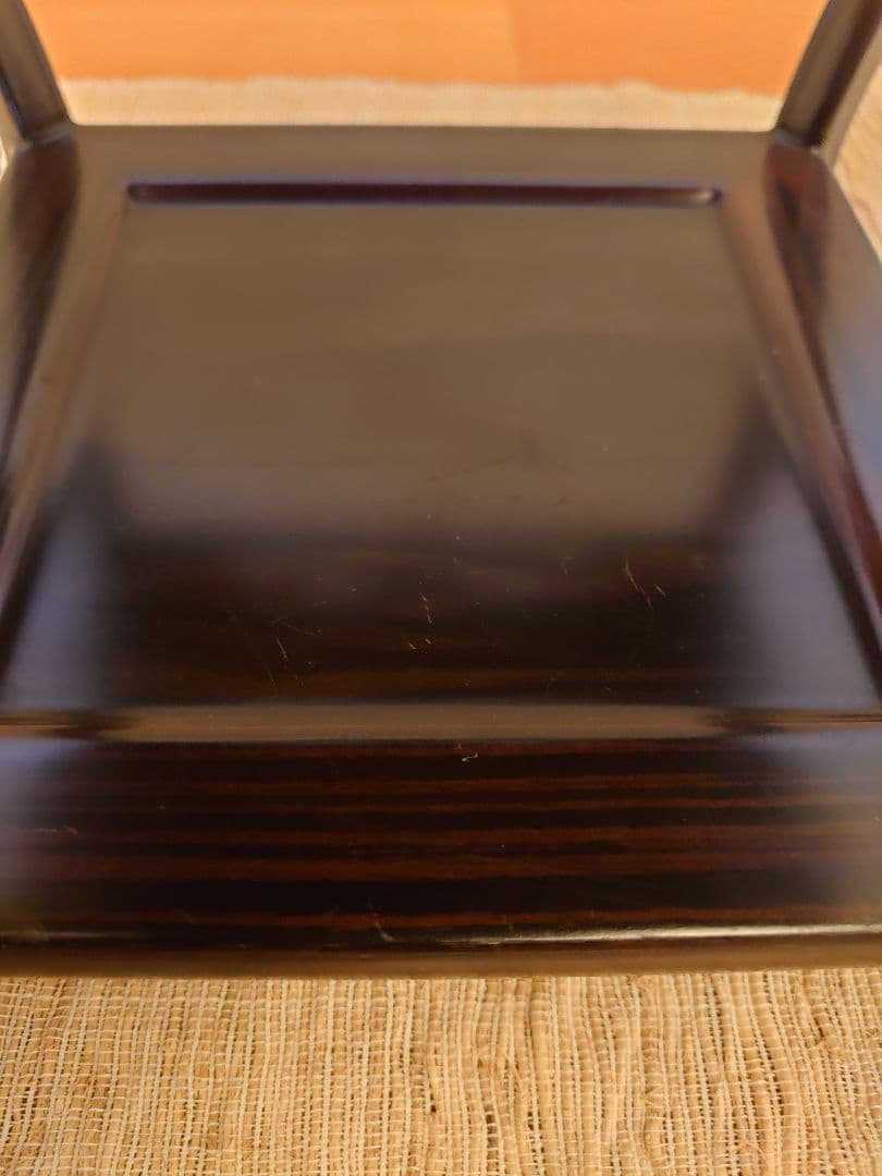 唐木 花台 香炉台 透かし彫り 黒檀