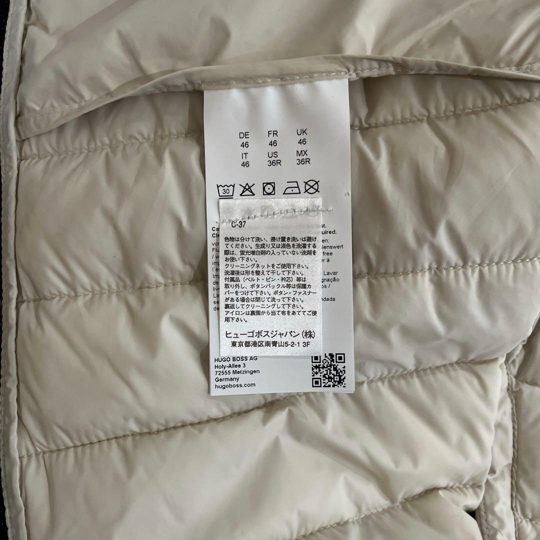 【超美品】HOGO BOSS アイボリー キルティングジレ ダウンベスト