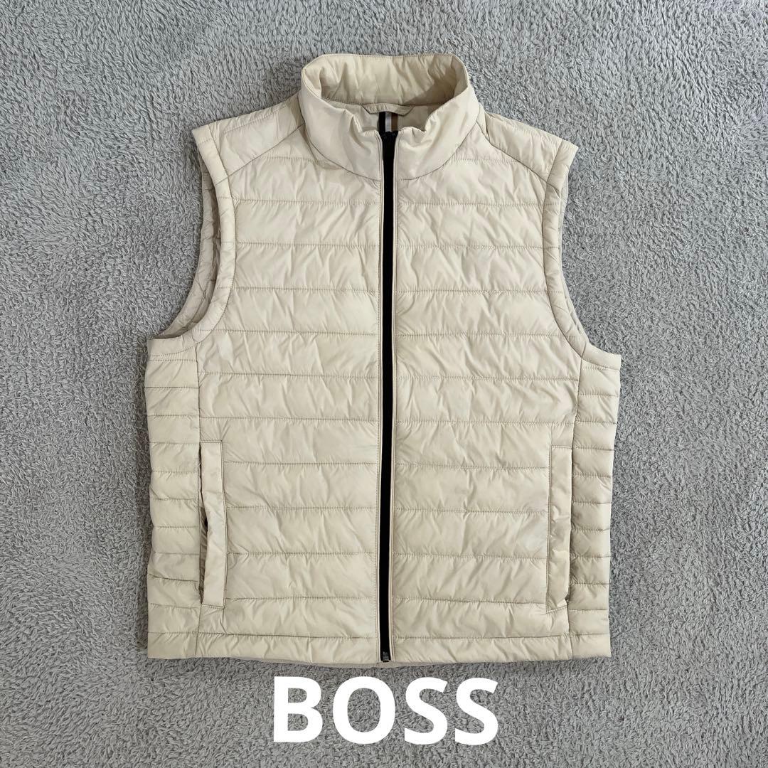 【超美品】HOGO BOSS アイボリー キルティングジレ ダウンベスト