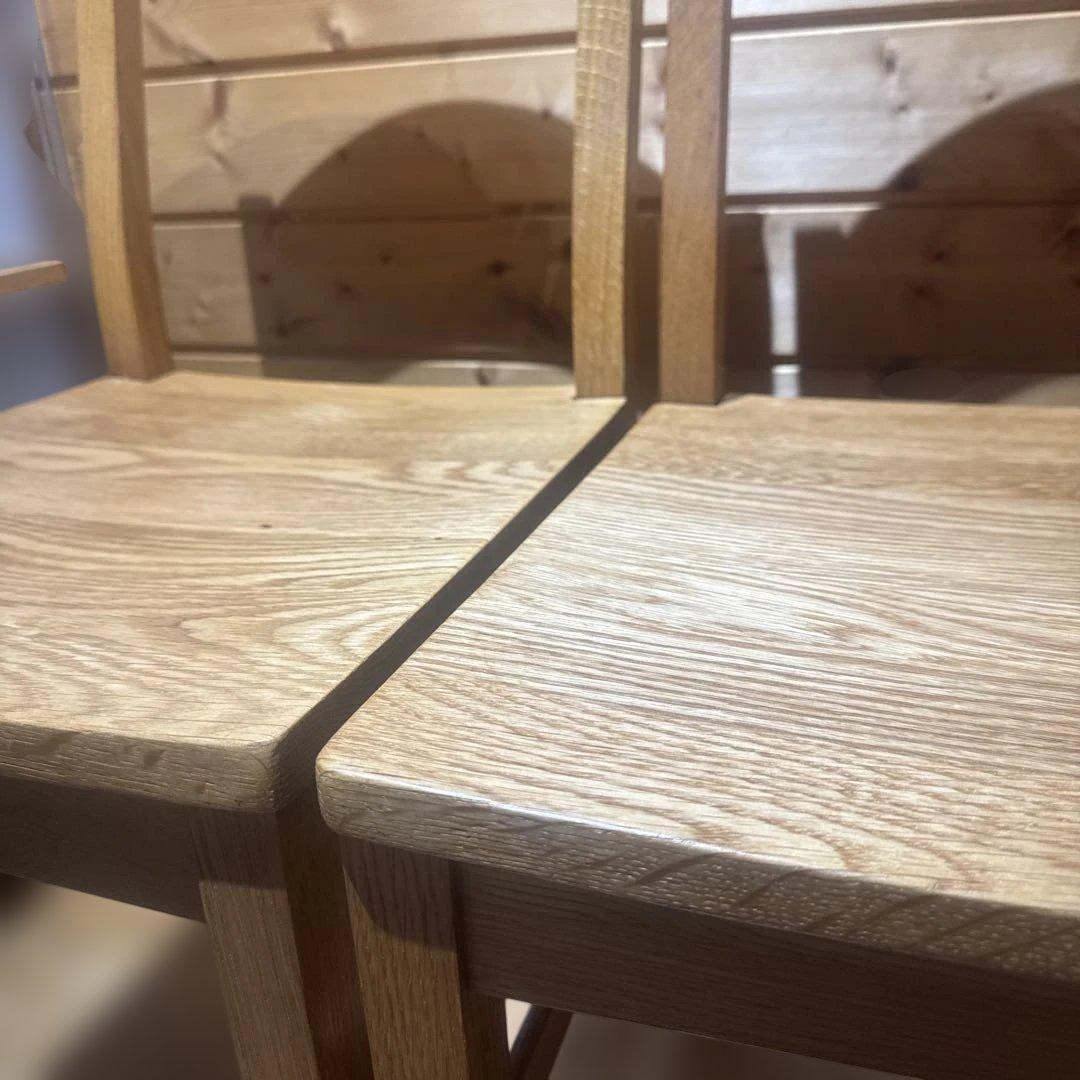 無印良品　無垢材オーク材 チェア 2脚セット