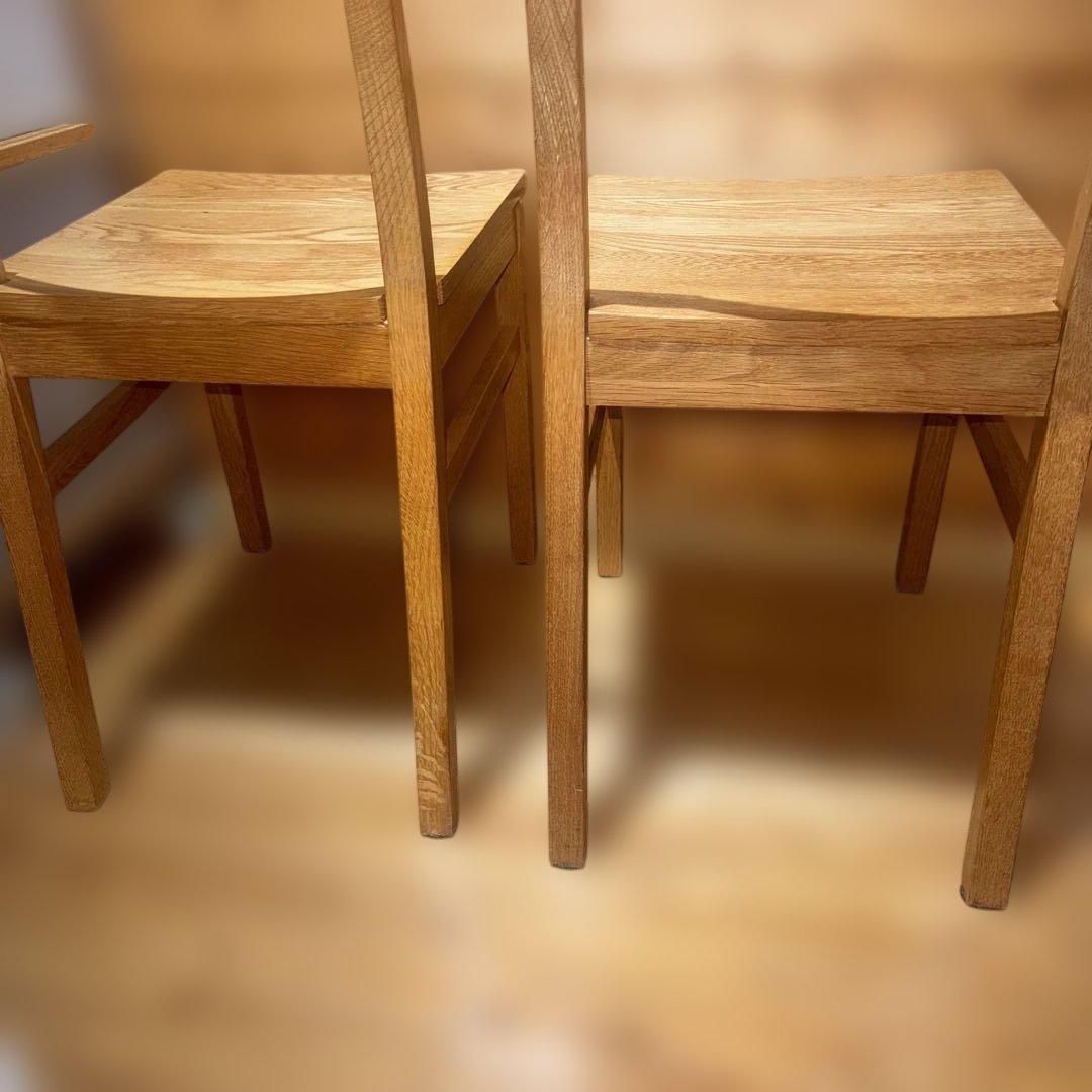 無印良品　無垢材オーク材 チェア 2脚セット