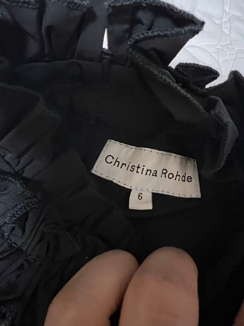 Christina Rohde 黒いフリルワンピース サイズ6