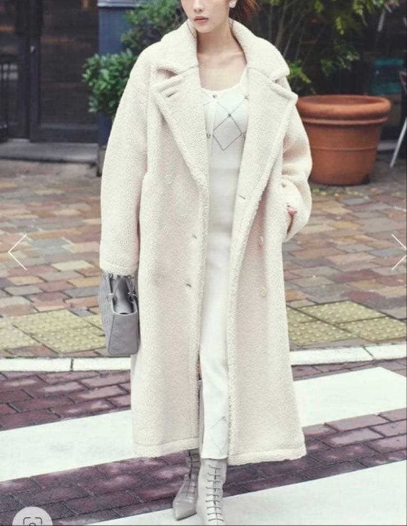 rienda リエンダ　テディボア2WAYロングコート　IVOY S