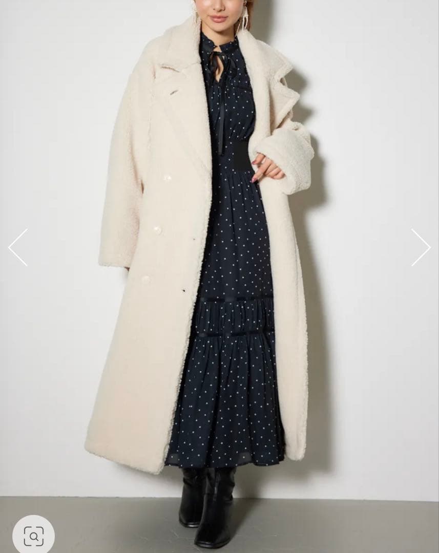 rienda リエンダ　テディボア2WAYロングコート　IVOY S