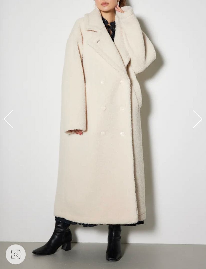 rienda リエンダ　テディボア2WAYロングコート　IVOY S