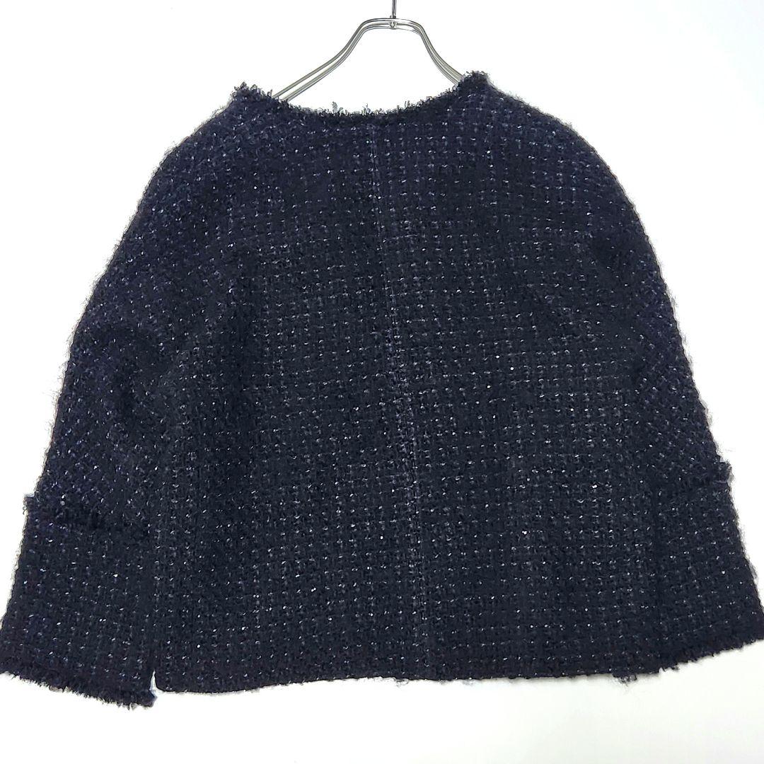 【美品 2022AW】イエナ &NAVY ツイードジャケット ネイビー