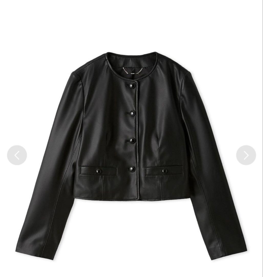 【新品】セルフォード　レザーライクノーカラージャケット