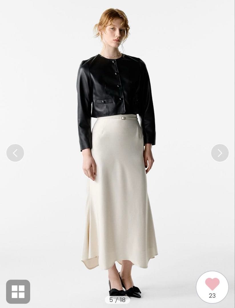 【新品】セルフォード　レザーライクノーカラージャケット