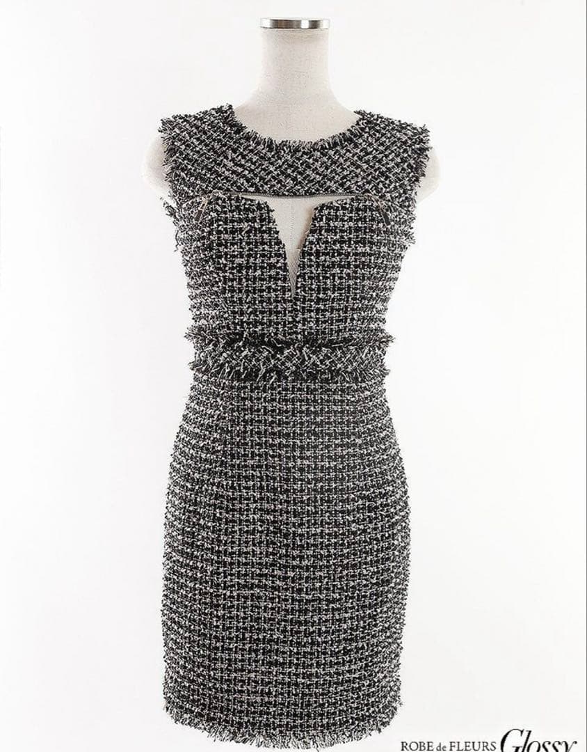 ROBE de FLEURS Glossyグロッシーツイードドレス　xs