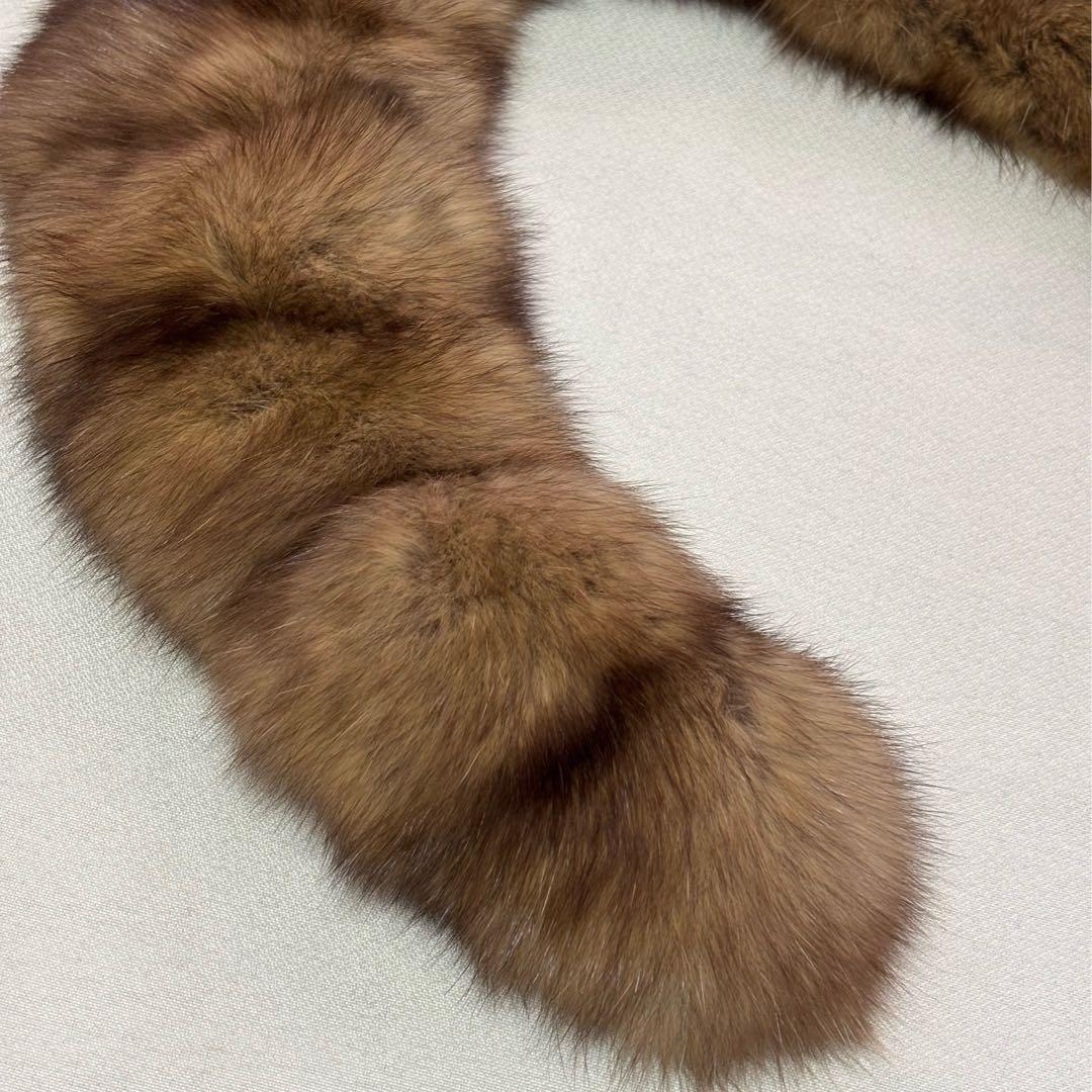 美品 Leilian レリアン セーブルファーカラー クリップ付 リアルファー