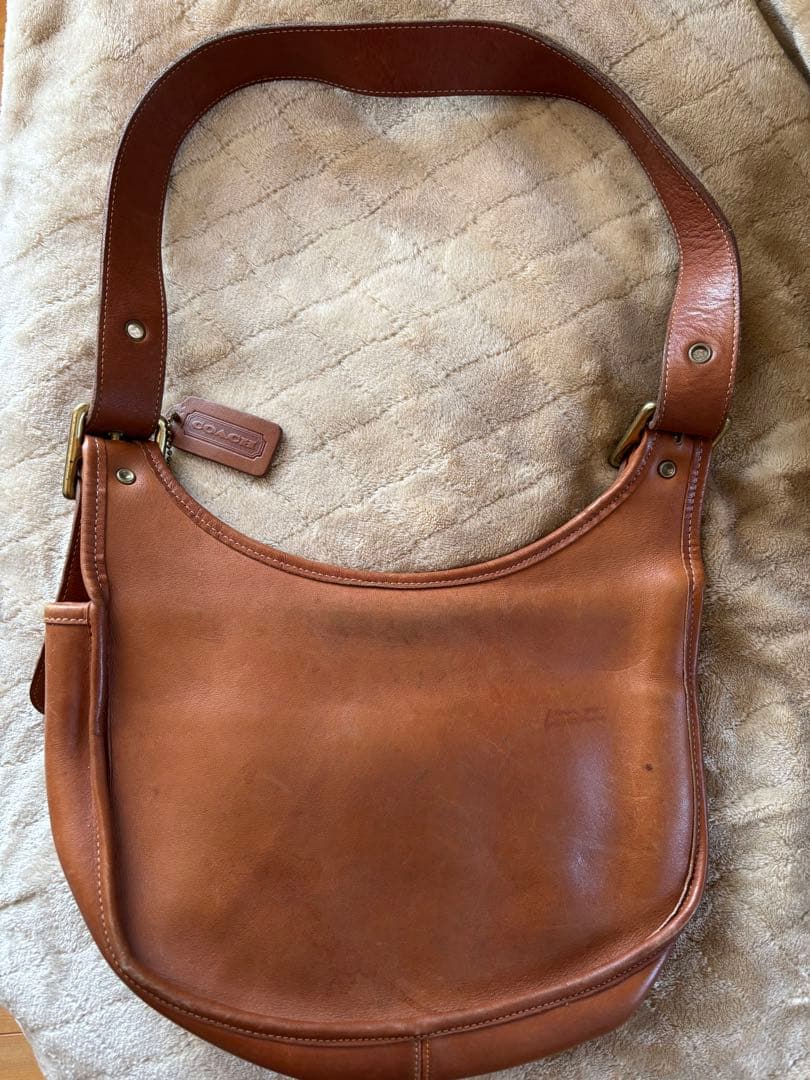 OLD COACH ブラウンレザー ショルダーバッグ