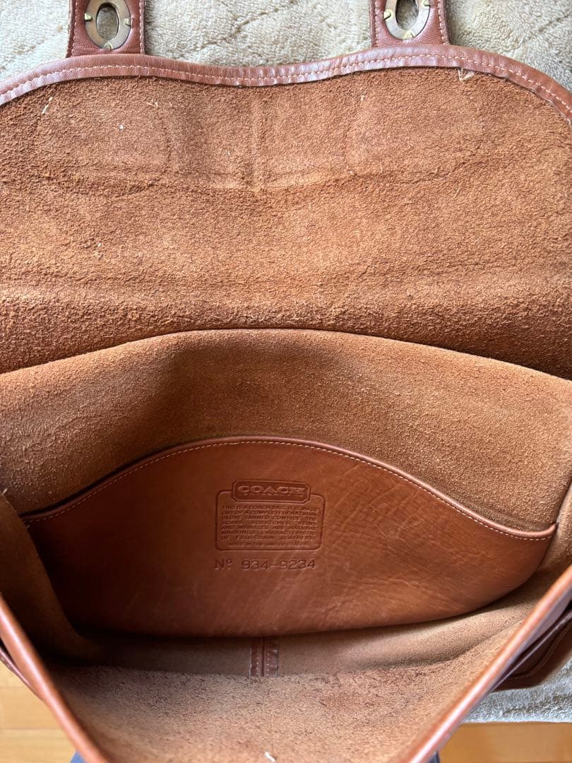 OLD COACH ブラウンレザー ショルダーバッグ