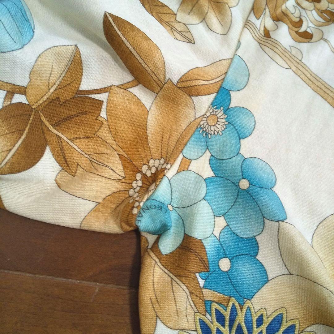 ky205 レオナールファッション 長袖トップス 総柄プリント LL ベージュ系