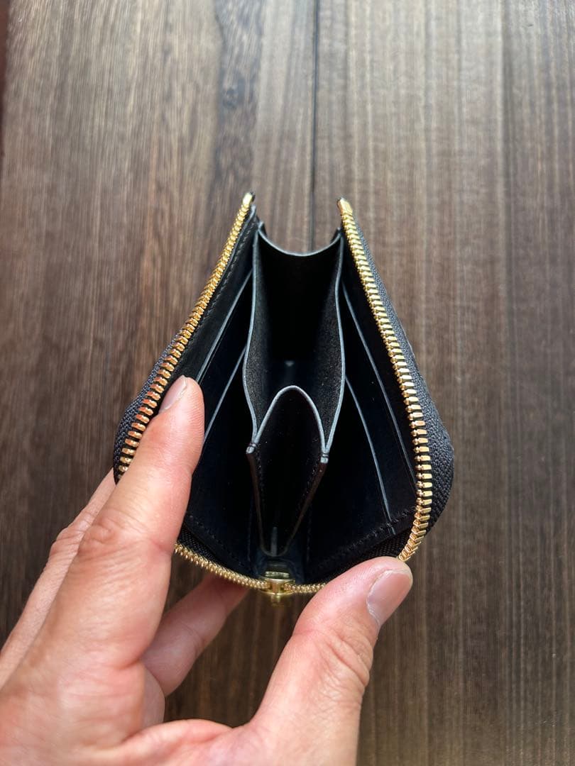 ayページ　クロコダイル　ポロサス　藍染　コンパクトウォレット