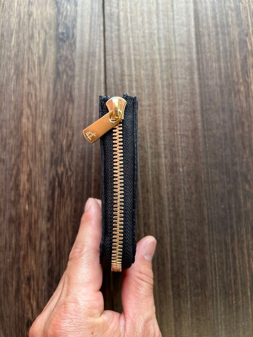 ayページ　クロコダイル　ポロサス　藍染　コンパクトウォレット