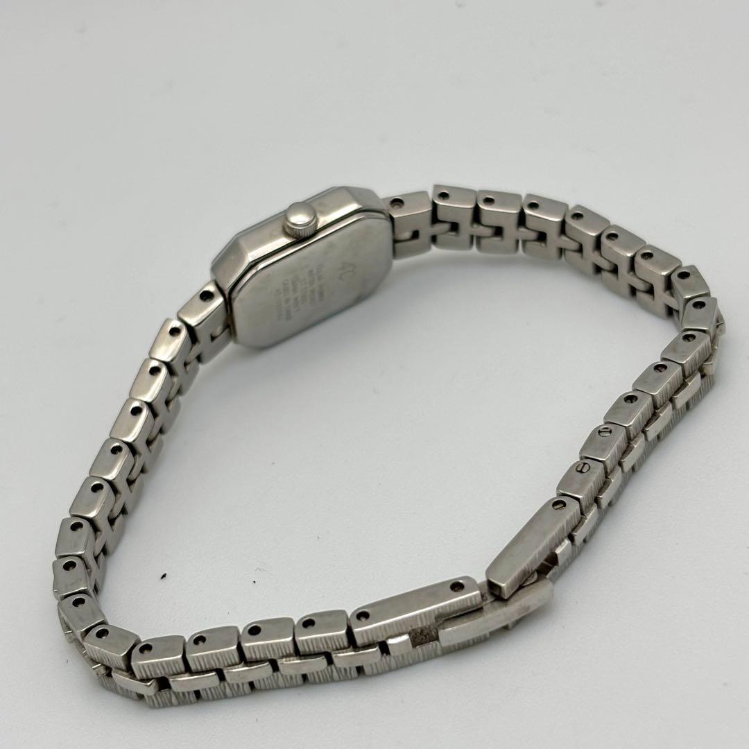 美品✨4℃ ヨンドシー 腕時計 シルバー 1Pダイヤ スクエア レディース