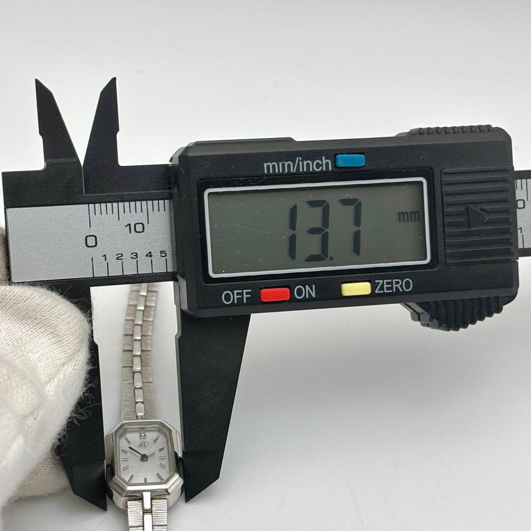 美品✨4℃ ヨンドシー 腕時計 シルバー 1Pダイヤ スクエア レディース