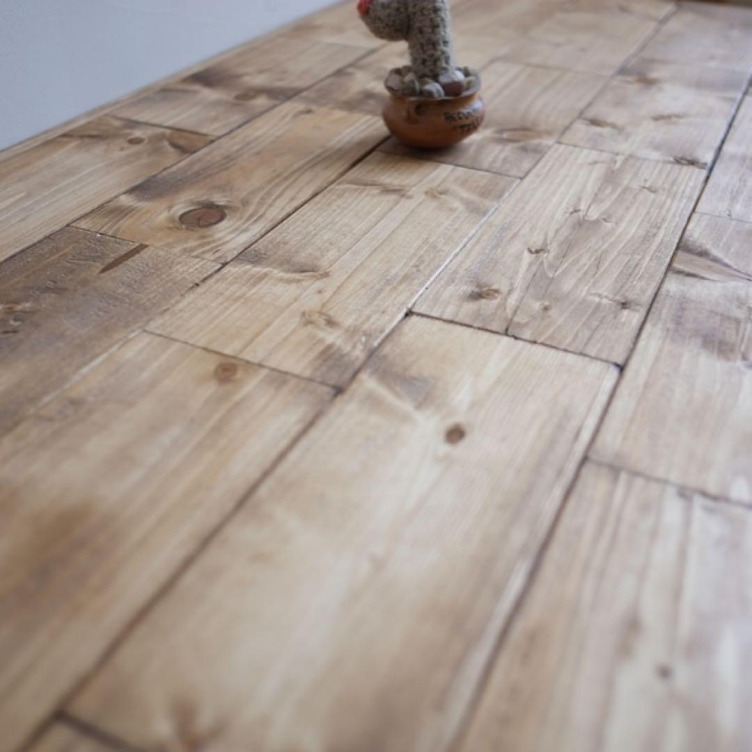 インダストリアル！無垢材の折りたたみテーブル【ハンドメイド家具】