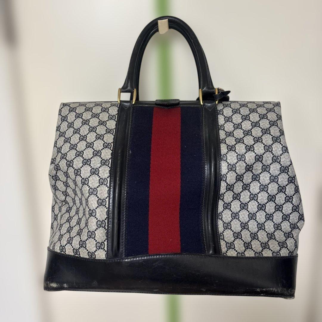 GUCCI ボストンバッグ GGパターン オールドGUCCI