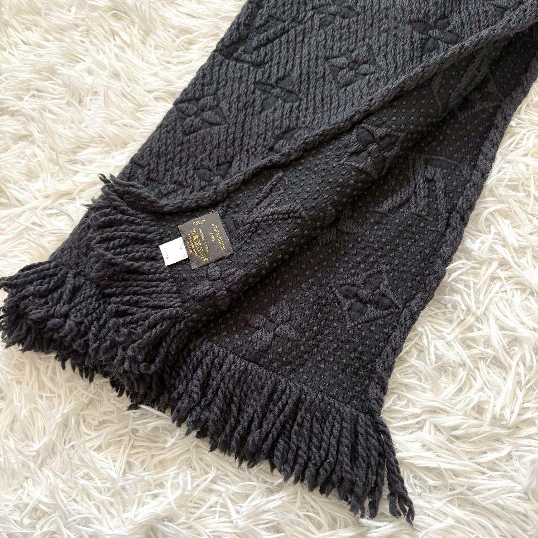 【美品✨】ヴィトン　エシャルプロゴマニア　マフラー　ダークグレー