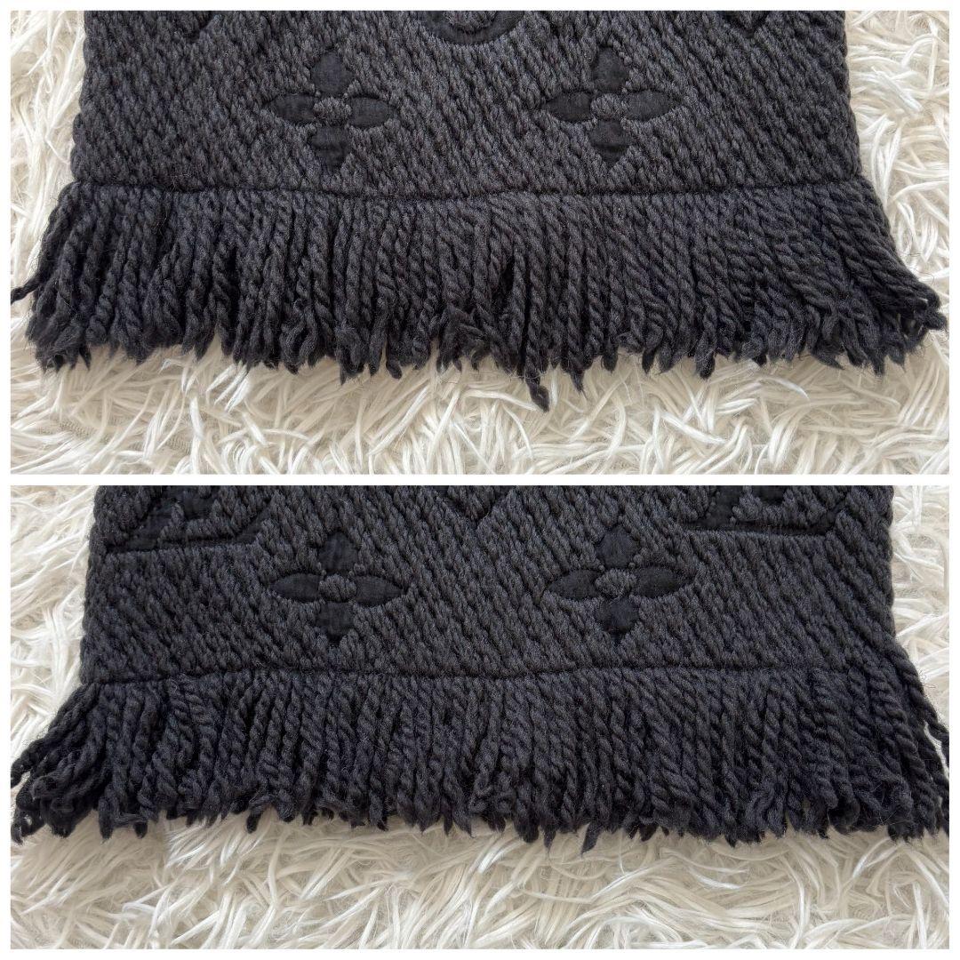 【美品✨】ヴィトン　エシャルプロゴマニア　マフラー　ダークグレー