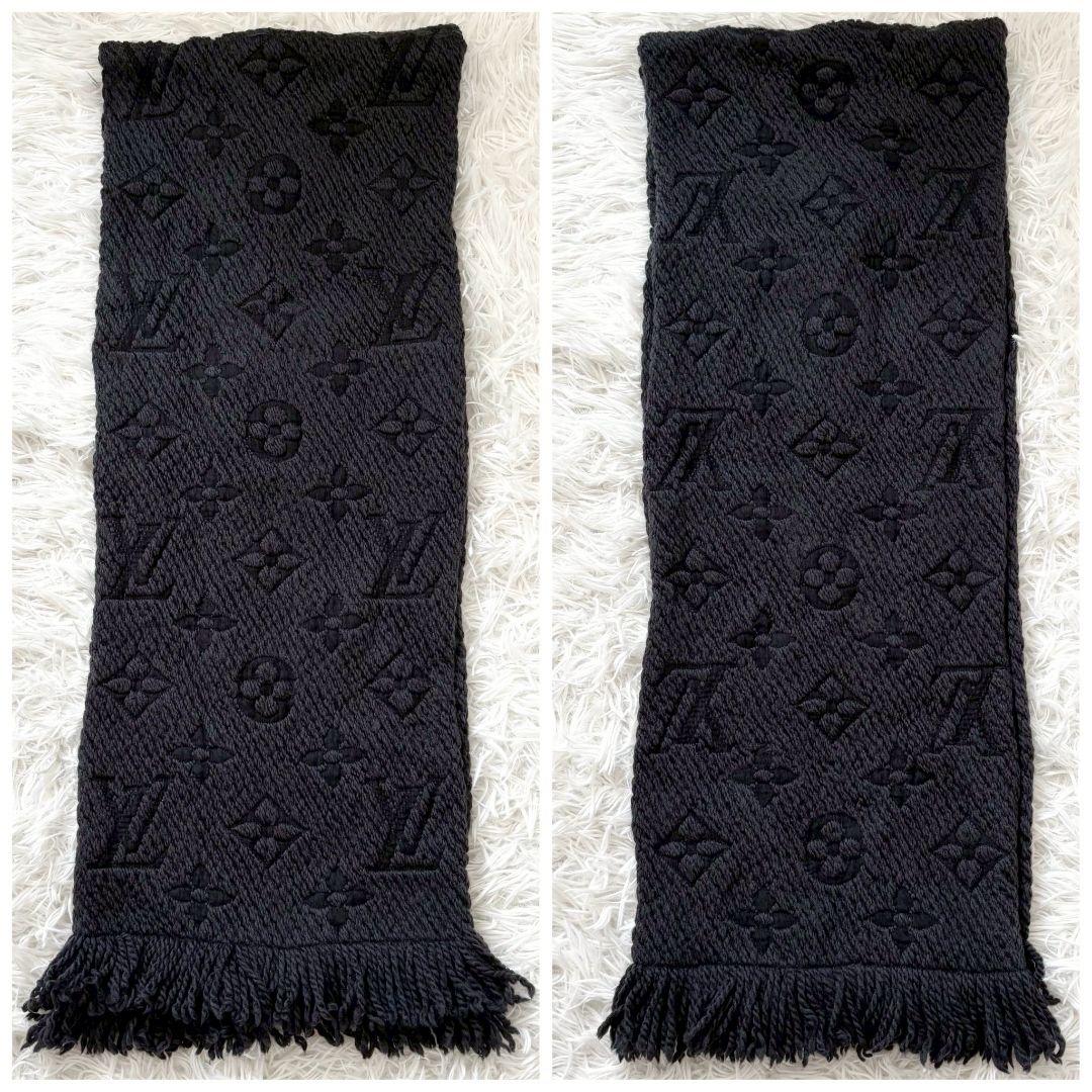 【美品✨】ヴィトン　エシャルプロゴマニア　マフラー　ダークグレー