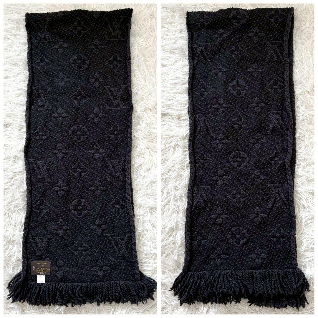 【美品✨】ヴィトン　エシャルプロゴマニア　マフラー　ダークグレー