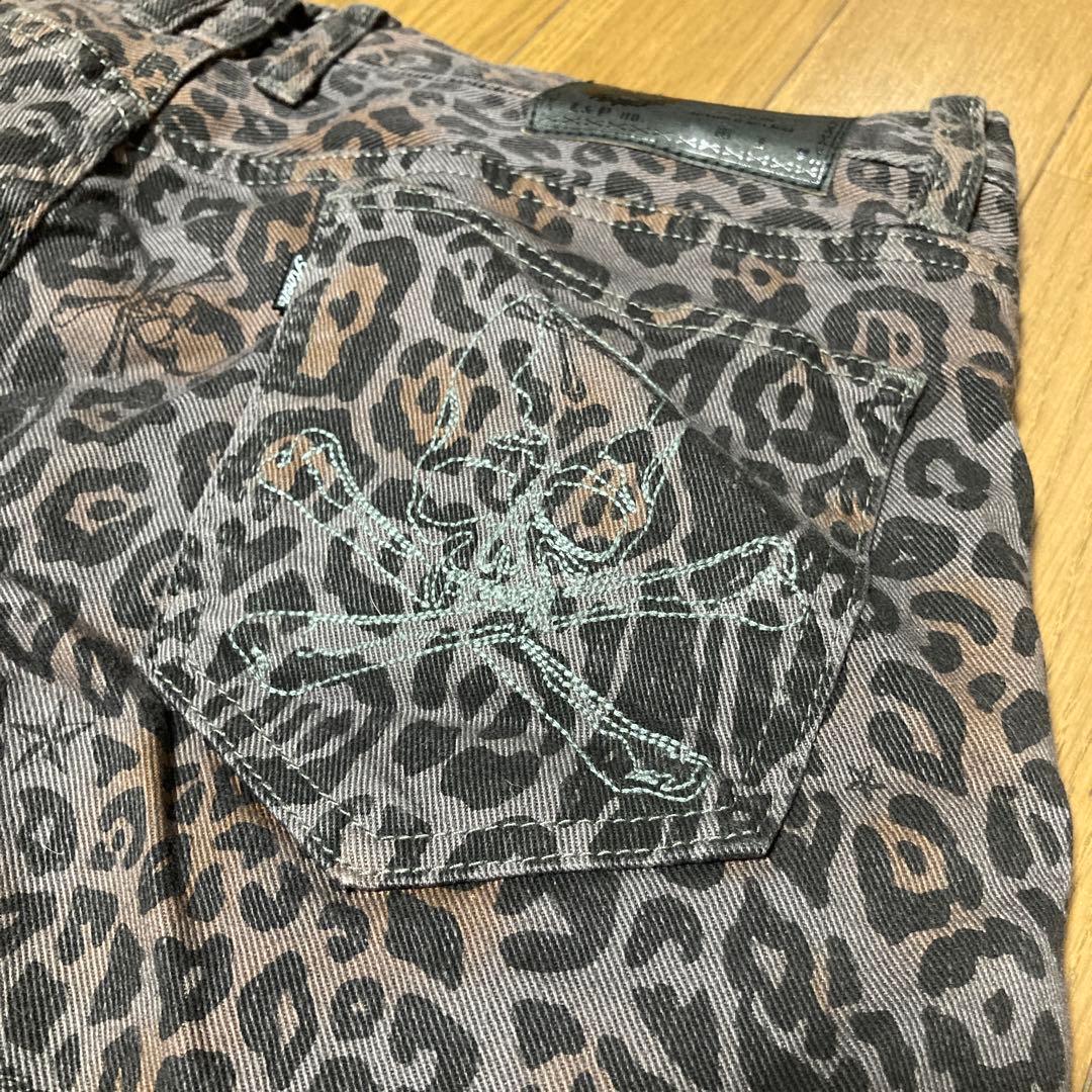処分価格★ROEN レオパード　デニムパンツ　33