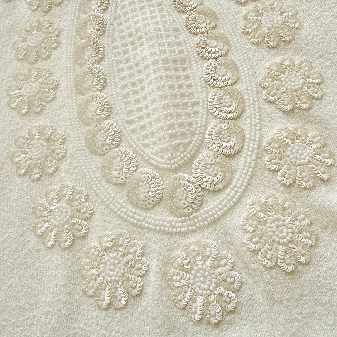 2024 グレースコンチネンタル　エスニック刺繍ニットワンピース