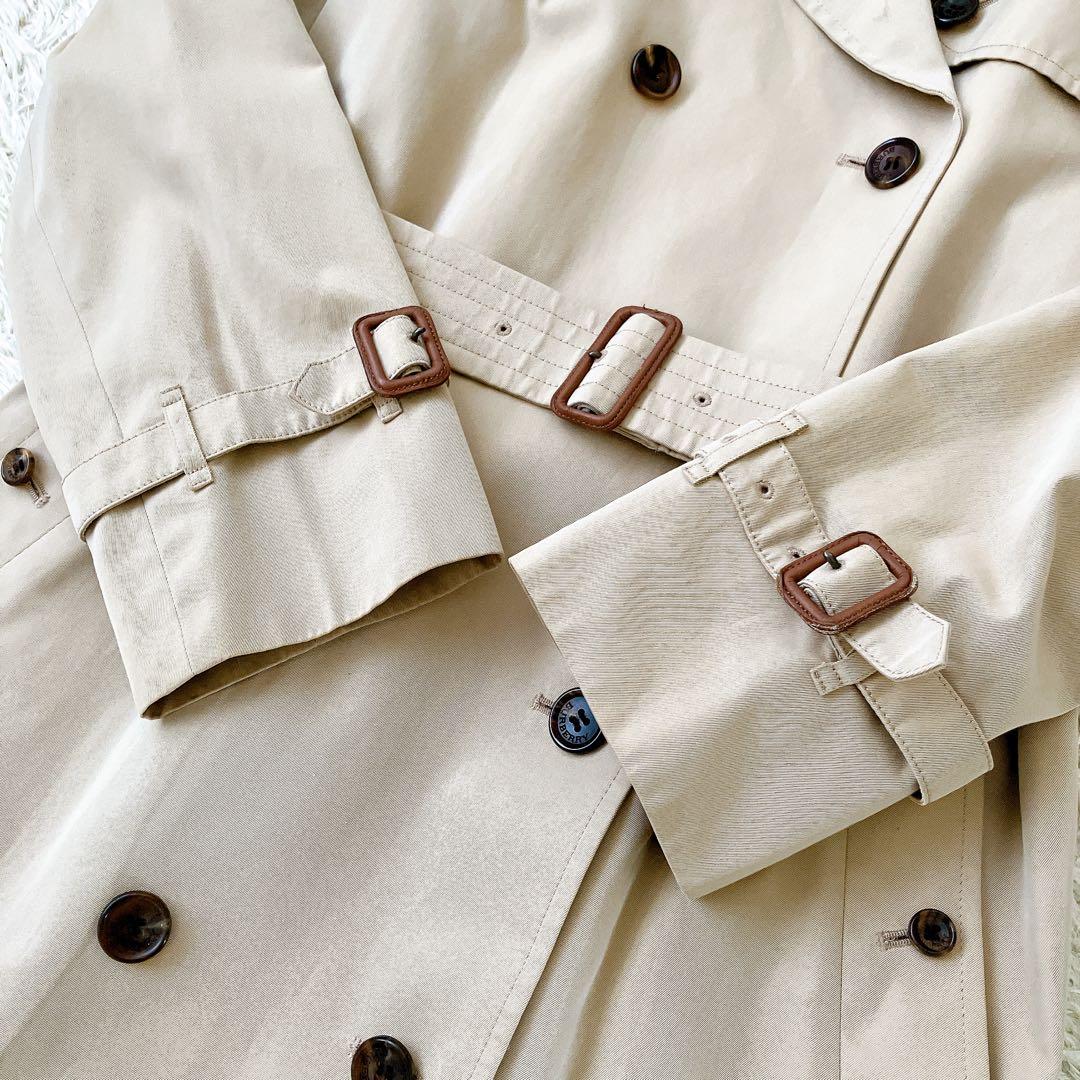 バーバリーロンドン 大きめ40 ライナー付トレンチコートチェック ベージュ