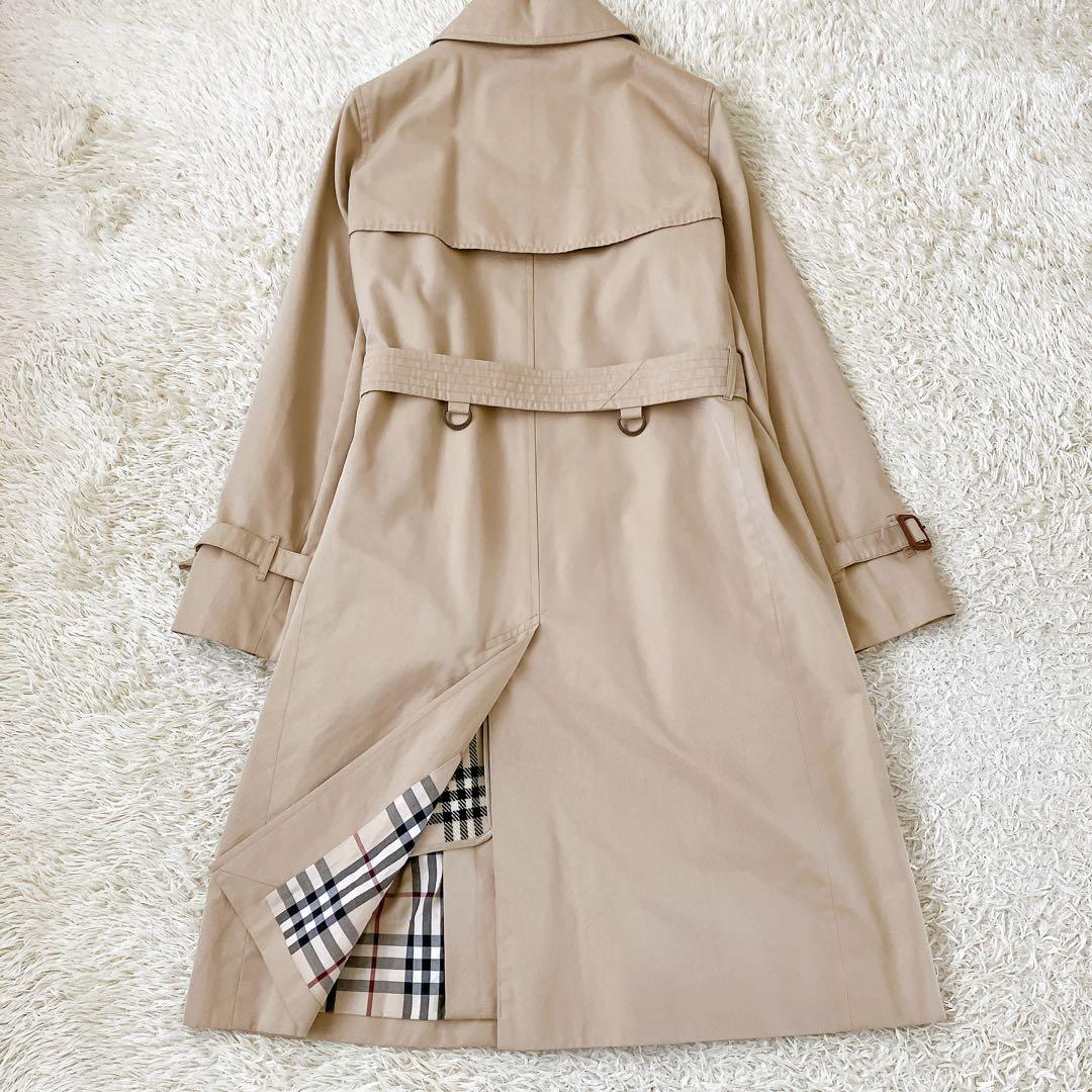 バーバリーロンドン 大きめ40 ライナー付トレンチコートチェック ベージュ