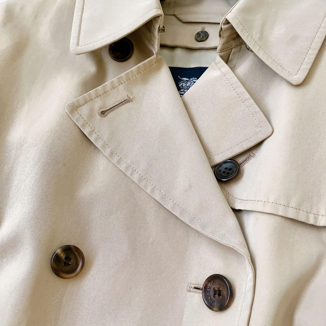 バーバリーロンドン 大きめ40 ライナー付トレンチコートチェック ベージュ