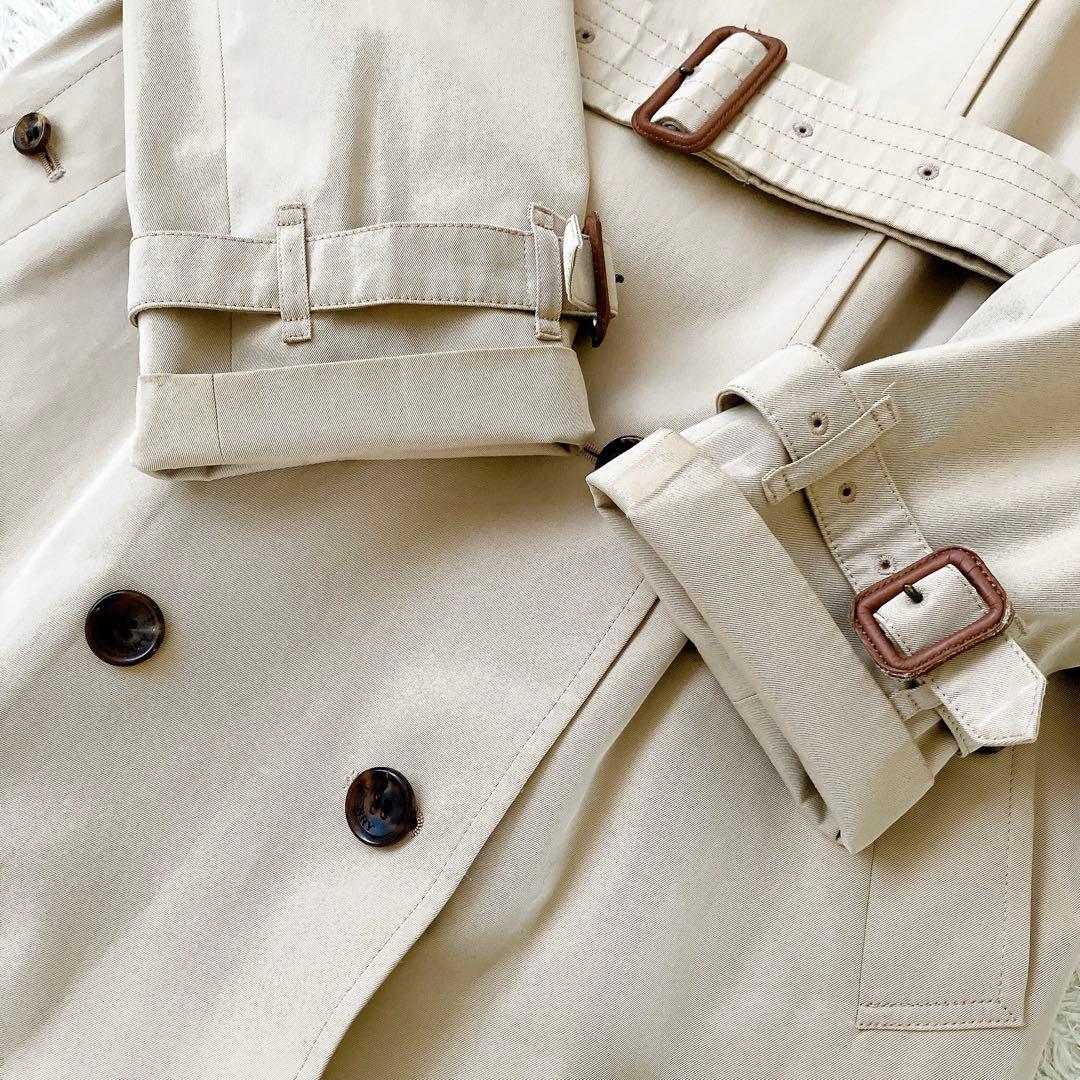 バーバリーロンドン 大きめ40 ライナー付トレンチコートチェック ベージュ