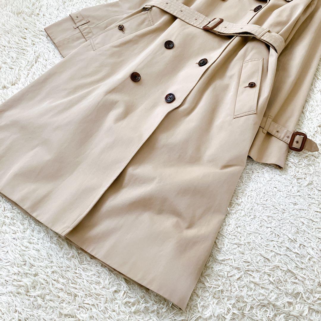 バーバリーロンドン 大きめ40 ライナー付トレンチコートチェック ベージュ