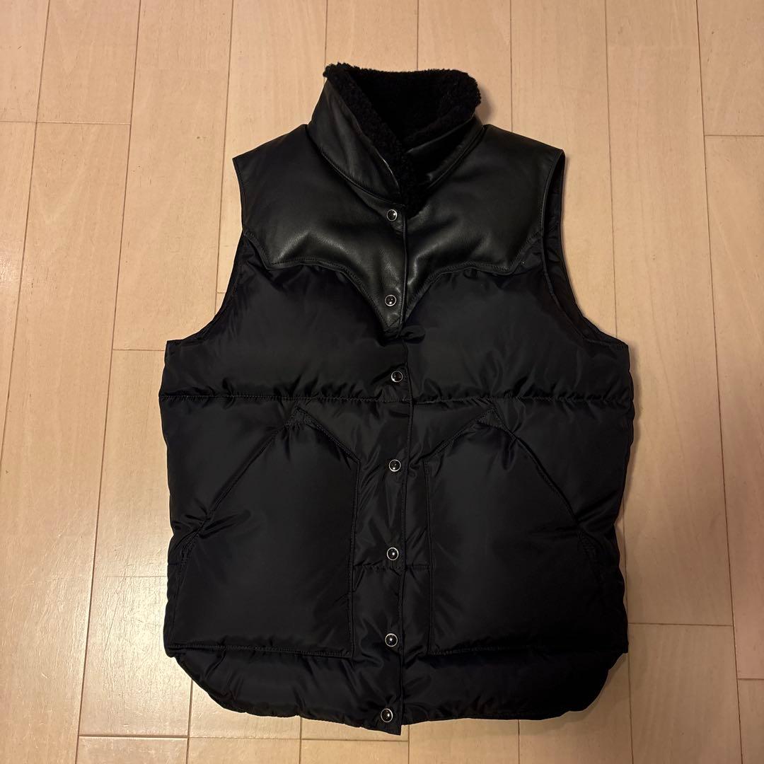 usedロッキーマウンテン☆ダウンベスト☆黒☆7／8☆日本製