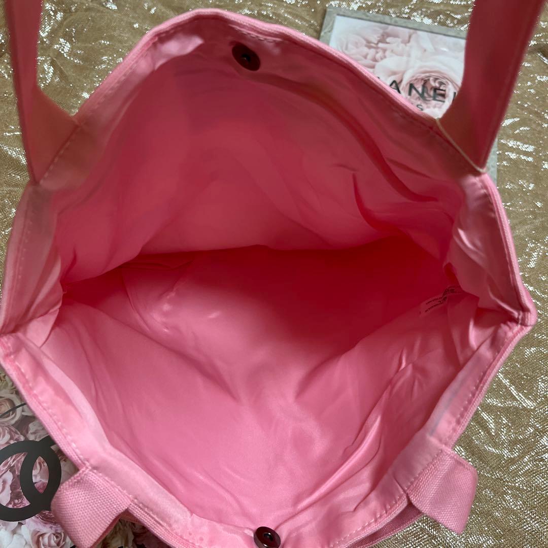 CHANEL ロゴプリント トートバッグ ピンク