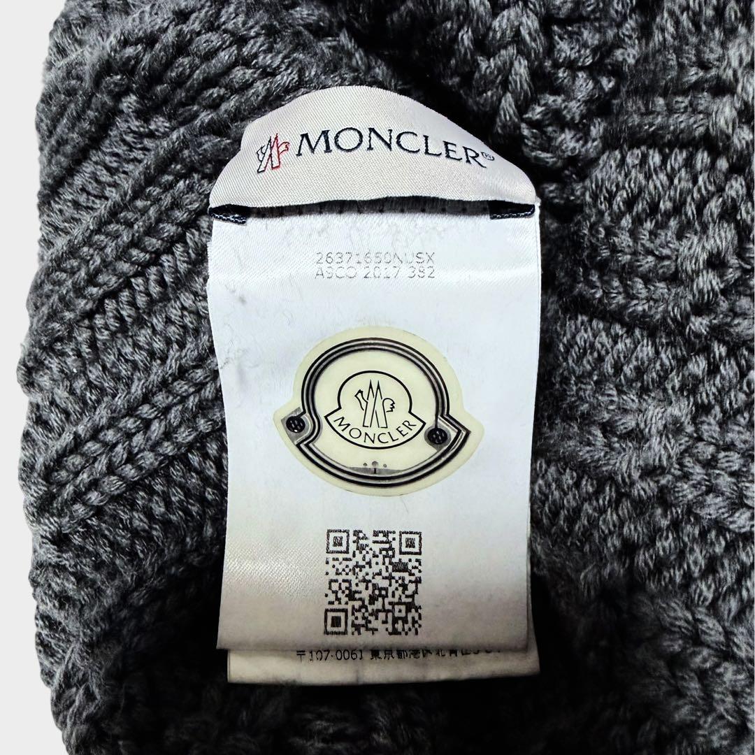 MONCLER ケーブル編み ニット帽 抜群の温かさ 国内代理店表記有