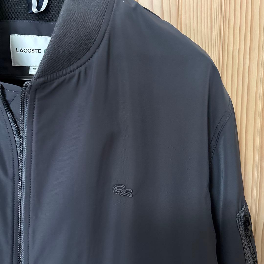 LACOSTE ライトグレー MA-1ジャケット XLサイズ