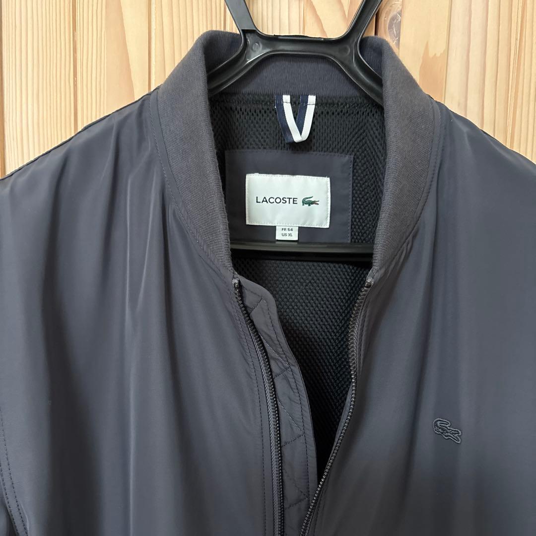 LACOSTE ライトグレー MA-1ジャケット XLサイズ