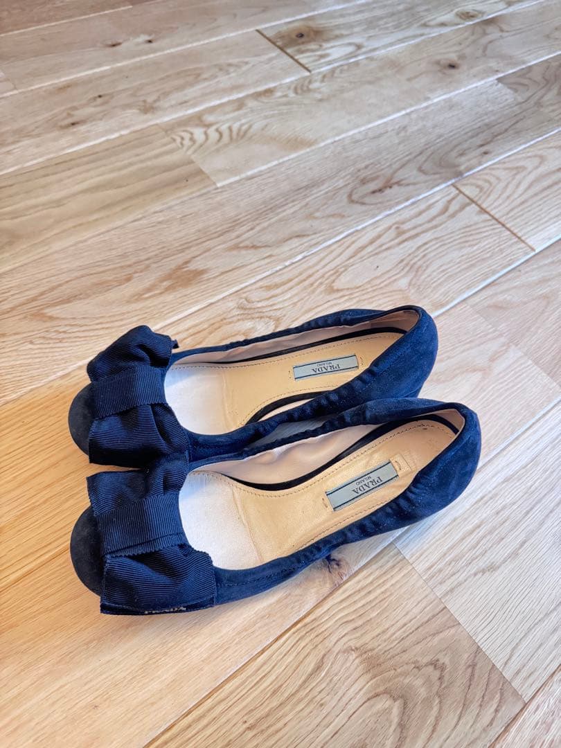 K*a様 Prada ブラック フラットシューズ 37