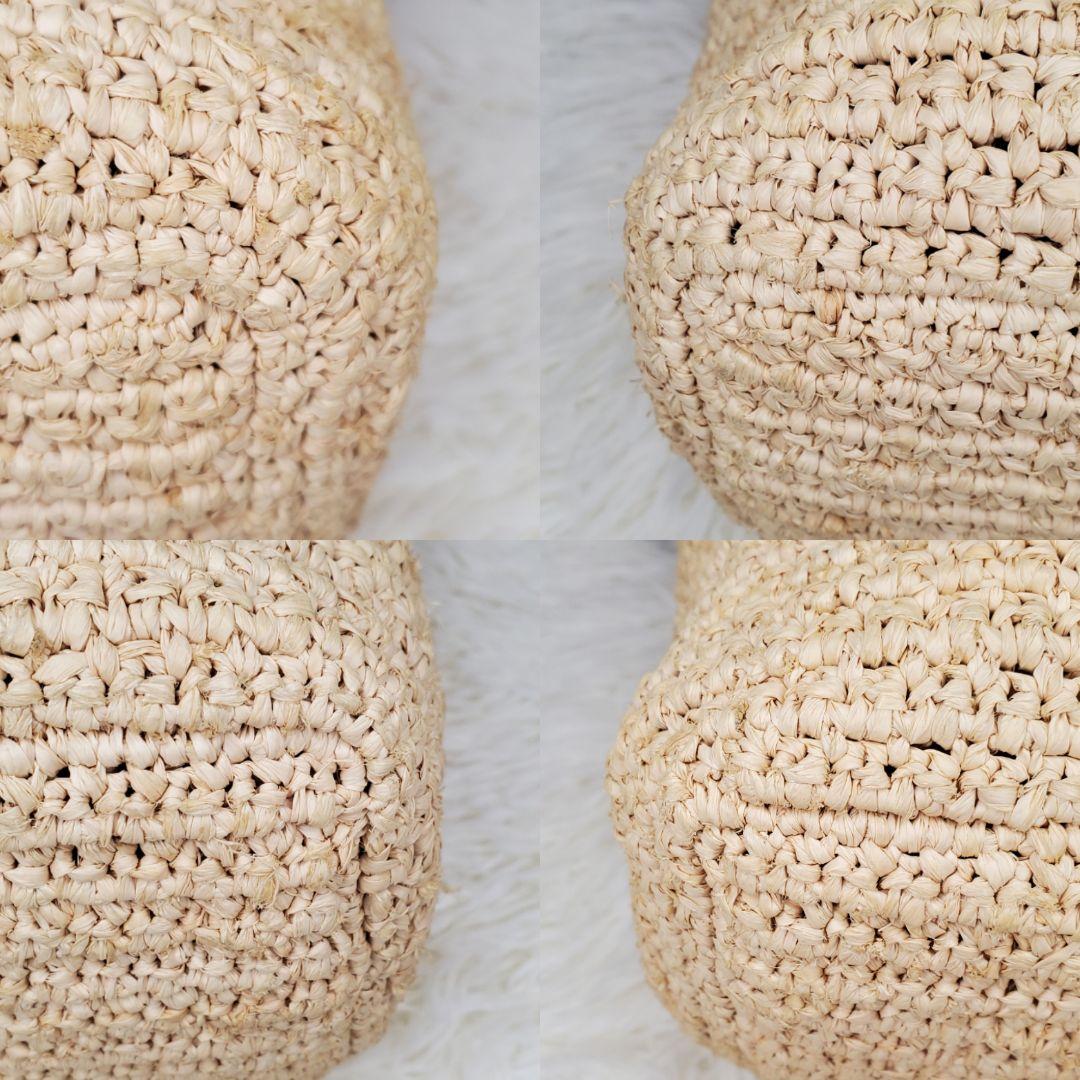 【美品】ヘレンカミンスキー ラフィア×レザー トートバッグ ベージュ