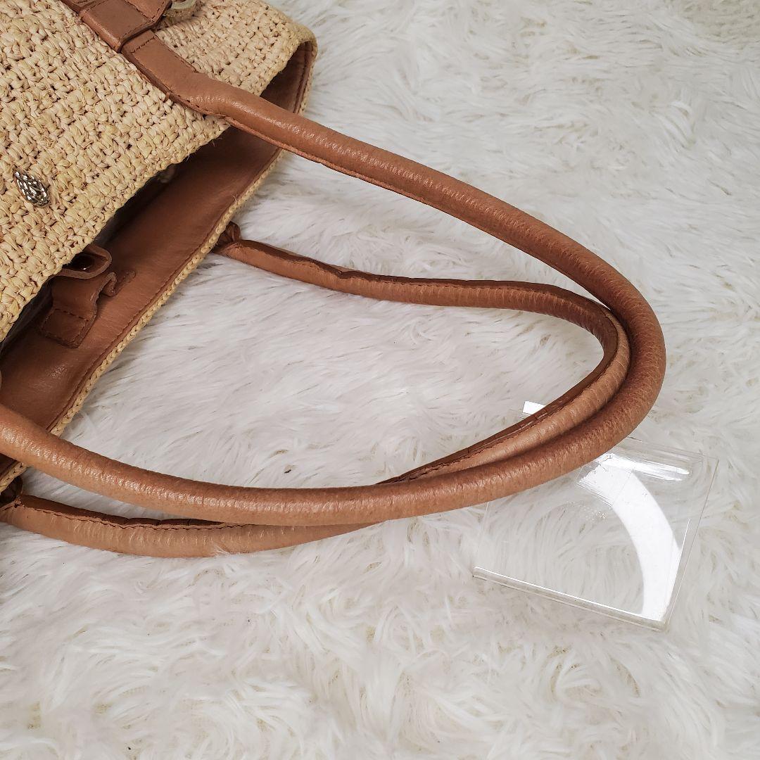 【美品】ヘレンカミンスキー ラフィア×レザー トートバッグ ベージュ