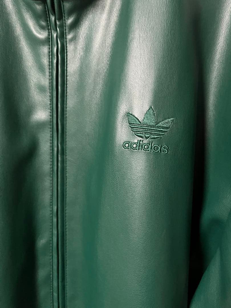 adidas フェイクレザートラックジャケット 2XL グリーン 窪塚